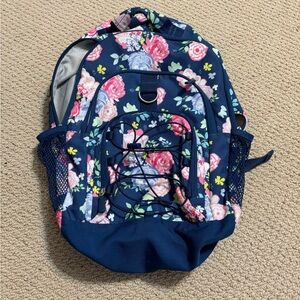 Pottery Barn Teen Floral Backpack with Pink and Navy Blue Design